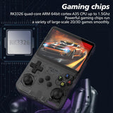 R36S Handheld Game Console, 3.5 inch IPS Screen Retro Gaming Console 64G Card with 15000+Classic Games, Open Source Linux Portable Video Player (BLACK)