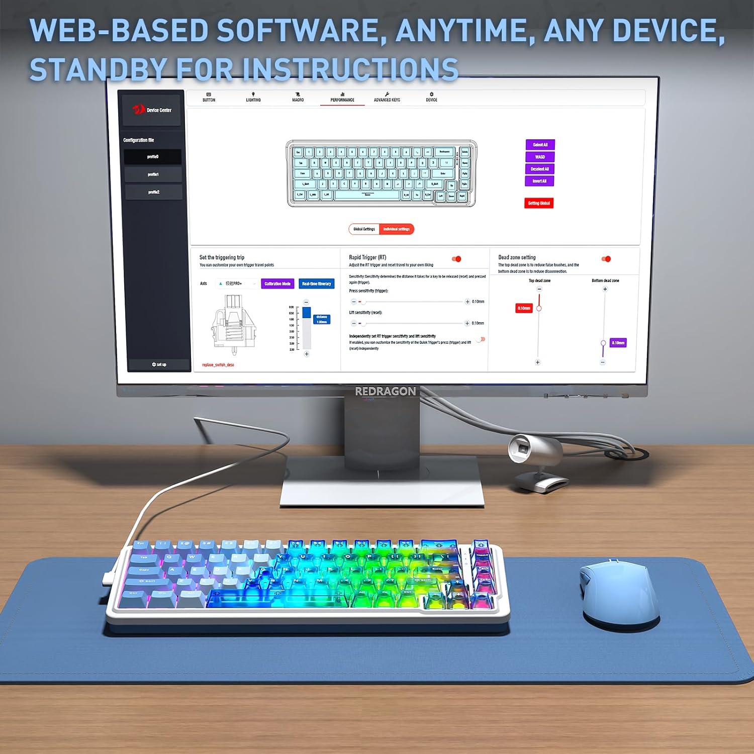 Redragon K709 HE Rapid Trigger Gaming Keyboard, 8K Wired Mechanical Keyboard w/Next-Gen UltraMag 100% POM Silky Magnetic Switch, Dual-Module Floating Patent Structure Design, 5-Layer Noise Dampening