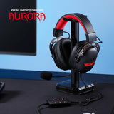 Redragon H376 Aurora Wired Gaming Headset, 7.1 Surround Sound Over-Ear Headphone w/40 MM Audio Drivers, Advanced EQ Mode, 240g Lightweight, Cozy Memory Foam Pads, USB Powered for PC/PS4/NS - Black