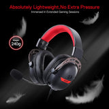 Redragon H376 Aurora Wired Gaming Headset, 7.1 Surround Sound Over-Ear Headphone w/40 MM Audio Drivers, Advanced EQ Mode, 240g Lightweight, Cozy Memory Foam Pads, USB Powered for PC/PS4/NS - Black