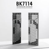 Redragon BK7114 Low-Profile Wireless Computer Keyboard, 98 Keys Slim Office PC Scissors Mechanism Keyboard w/ 2.4G BT Wireless Connection, Tactile Quiet Keystroke, Mixed Color Keycaps