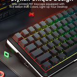 Redragon Wireless Mechanical Keyboard, Gasket RGB Gaming Keyboard with Screen & Knob, 3-Modes (Bluetooth/2.4G/Wired) 81 Custom Keys, Thick Pre-Lubed Linear Switch, Side Printed PBT Keycaps, K708GG-Pro