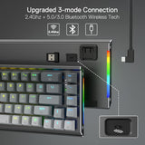 Redragon Shaco K641 PRO 65% Aluminum RGB Mechanical Keyboard, 3-Mode 68 Keys Compact Gaming Keyboard w/ 3.5mm Sound Absorbing Foams, Detachable Wrist Rest, Upgraded Hot-Swap Socket, Grey