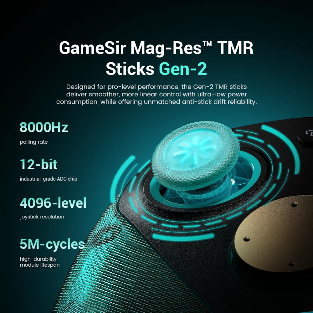 GameSir G7 Pro 8K PC Wireless Controller, Aimlabs Edition – 8000Hz Polling Rate Wired & 2.4G, TMR Joysticks Anti-Stick Drift, Hall Effect Analog Triggers, Esports Gamepad for Windows PC with 3.5mm Audio