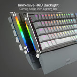 Redragon Shaco K641 PRO 65% Aluminum RGB Mechanical Keyboard, 3-Mode 68 Keys Compact Gaming Keyboard w/ 3.5mm Sound Absorbing Foams, Detachable Wrist Rest, Upgraded Hot-Swap Socket, Grey