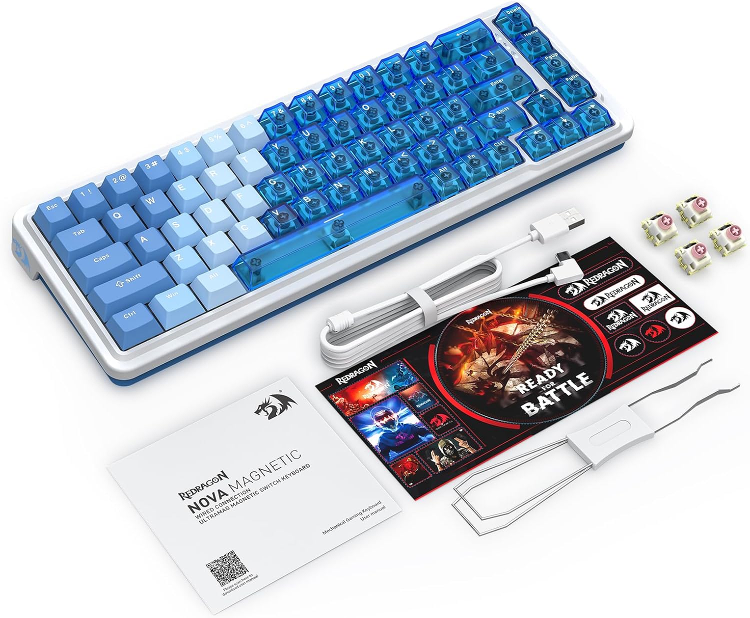 Redragon K709 HE Rapid Trigger Gaming Keyboard, 8K Wired Mechanical Keyboard w/Next-Gen UltraMag 100% POM Silky Magnetic Switch, Dual-Module Floating Patent Structure Design, 5-Layer Noise Dampening
