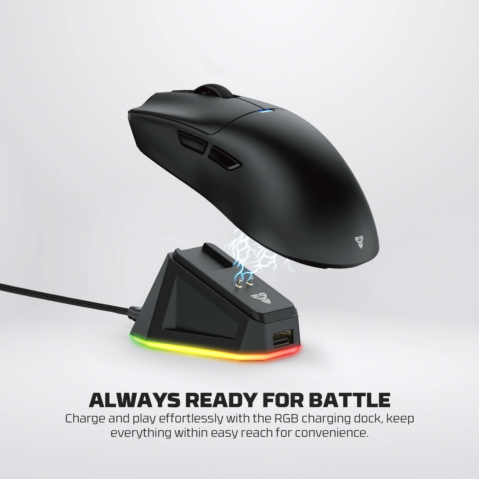 FANTECH TANTOE WG13E Wireless Mouse Three-mode switching and Magnetic Rechargeable Dock PixArt PAW3311 Up to 45 hours Macro Mic - Black