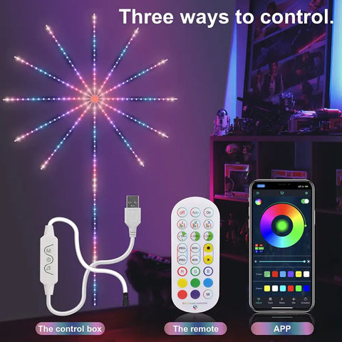 Firework LED Strip Lights Music Sound Sync Bluetooth