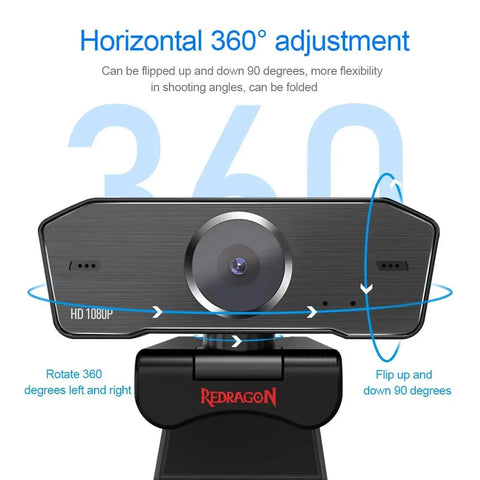 Redragon GW800 Hitman 1080P Webcam with Built-in Dual