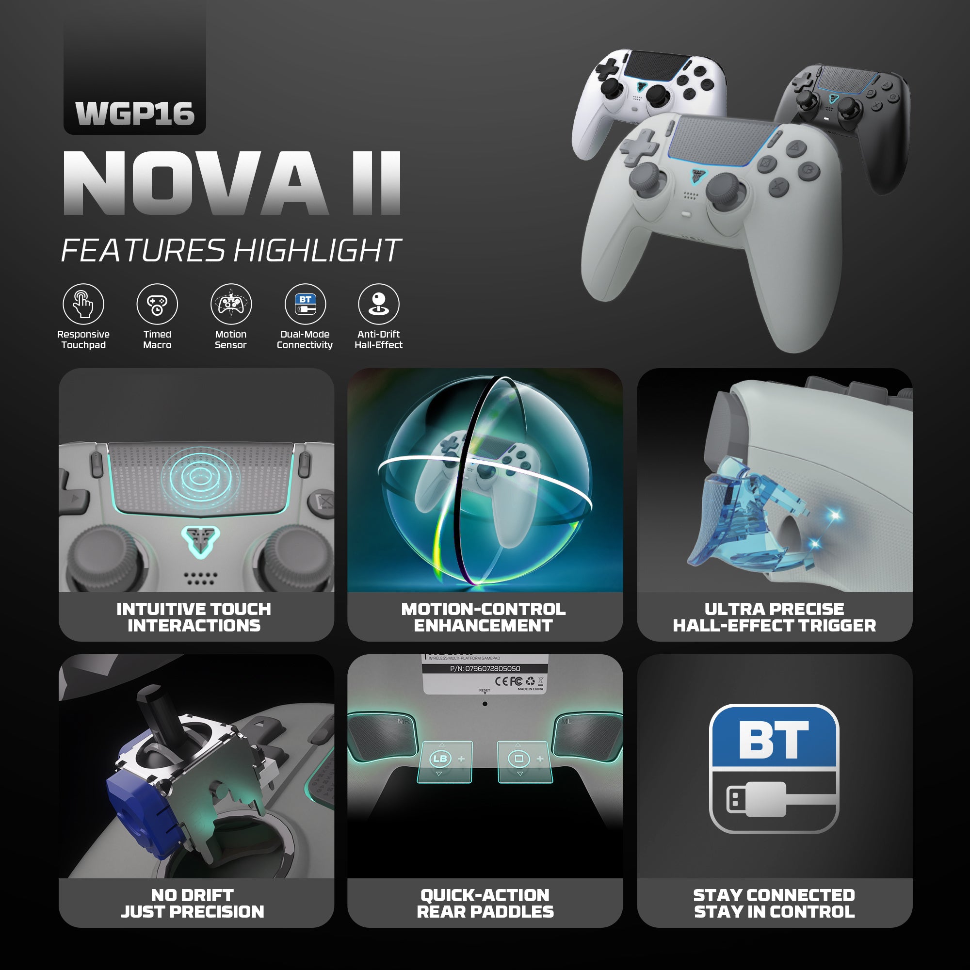 FANTECH WGP16 NOVA II Wireless GAMEPAD - Black