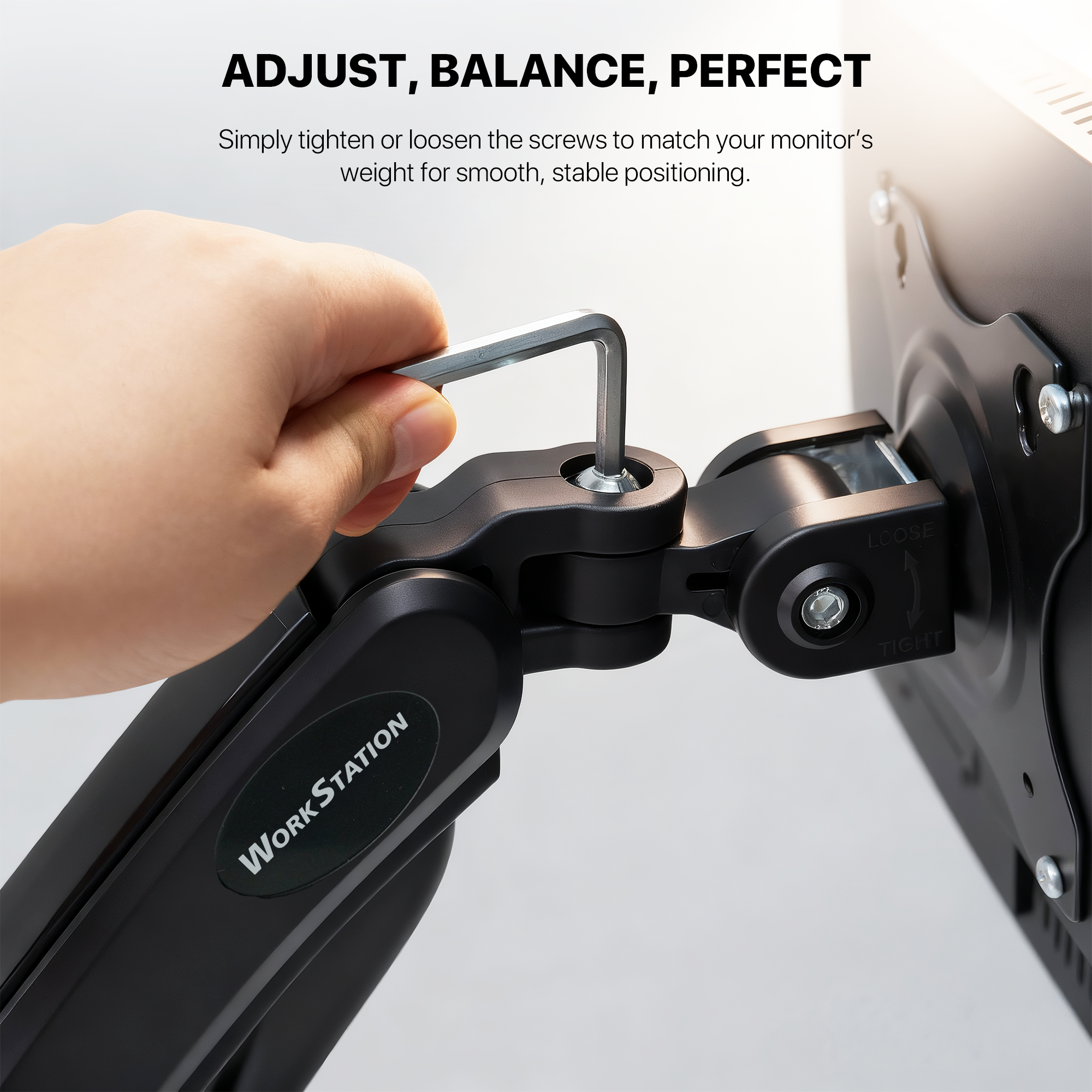 Fantech Workstation MBS1 Single-Arm Monitor Mount, 90 Degree for 13" to 32" Screen Adjustable Spring Dual Monitor Arm Bracket for Desk