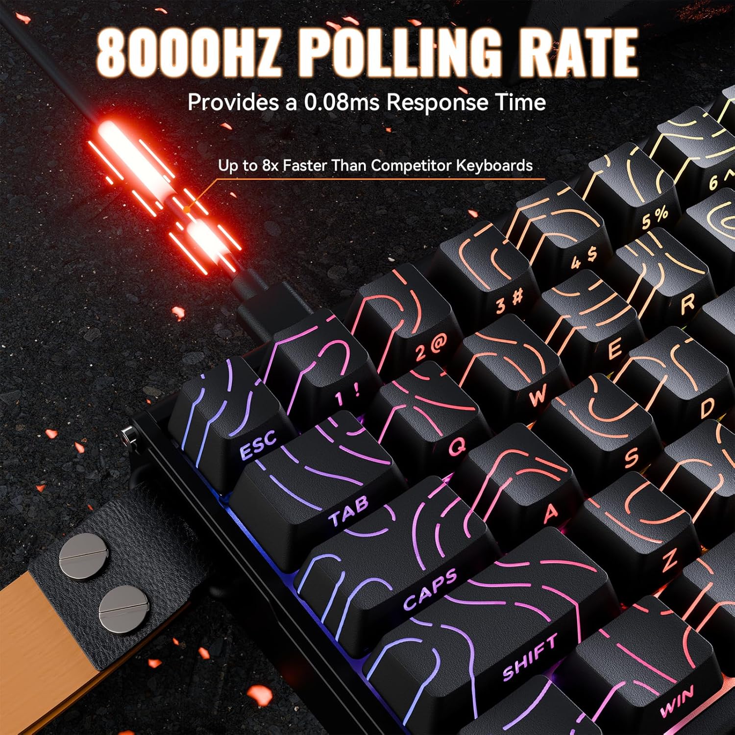 ATTACK SHARK X68MAX HE Wired Rapid Trigger Mechanical Creamy TKL RGB Gaming Keyboard with Full Aluminum CNC,8K Polling,0.005mm Accuracy,Hall Effect Magnetic Switch,NKRO,Driver for PC(Black Contour)