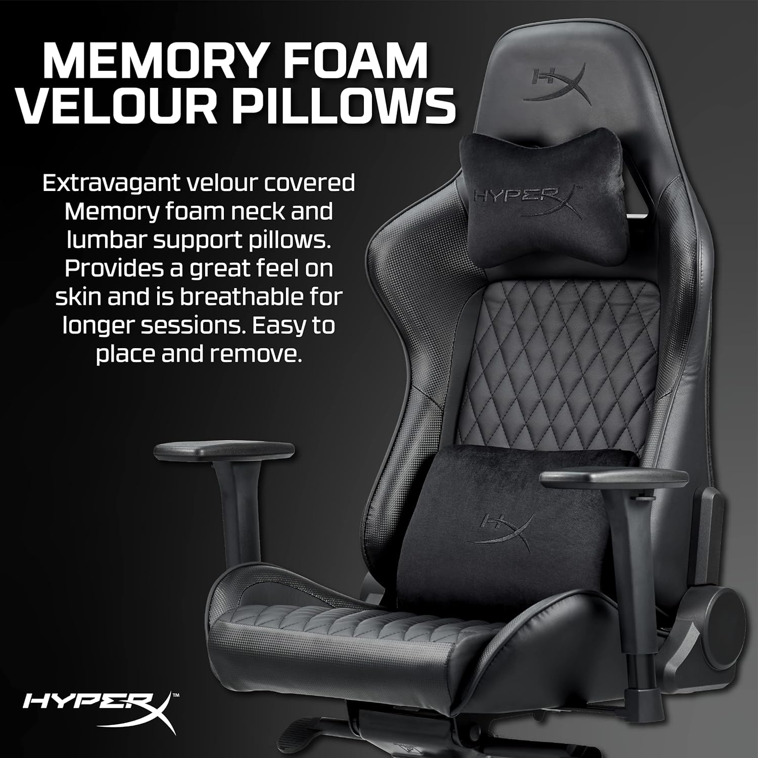 Nordic Game Supply HyperX Blast Gaming Chair - Ergonomic Gaming Chair, Leather Upholstery Video Chair - Red Black PC Racing Tilt Gaslift Foam Armrests Office Secret Hyper X Chair Lab - N=Black