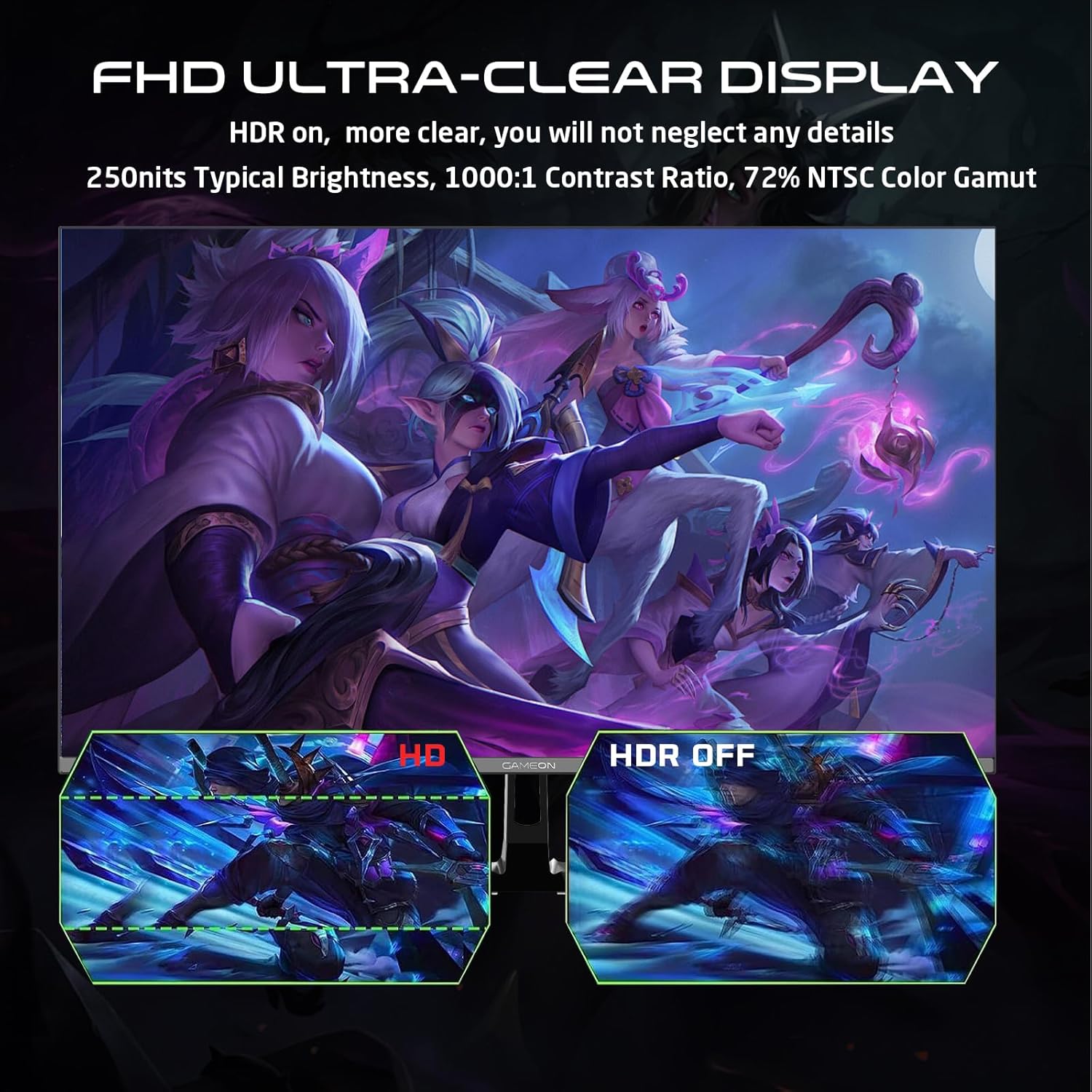 GAMEON GOESP27240IPS Esports Series 27" FHD, 240Hz, MPRT 0.5ms, HDMI 2.1, Fast IPS Gaming Monitor (Supports PS5) - Black