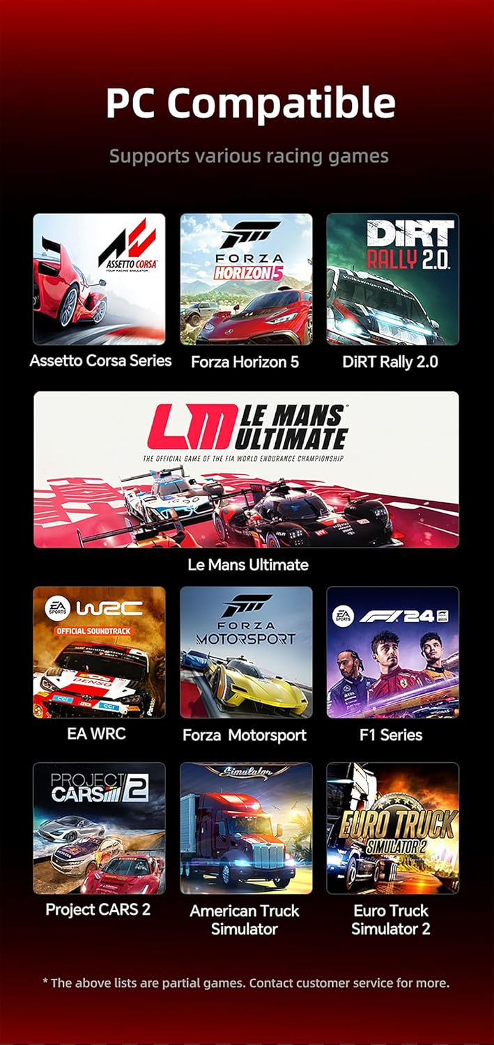 PXN VD4 Bundle F Gaming sim racing wheel Direct Drive Servo Motor Base 4NM Force Feedback 11" Racing Wheel & Hall 2-Pedal PC Steering Wheel set for PC Windows 7/8/10/11