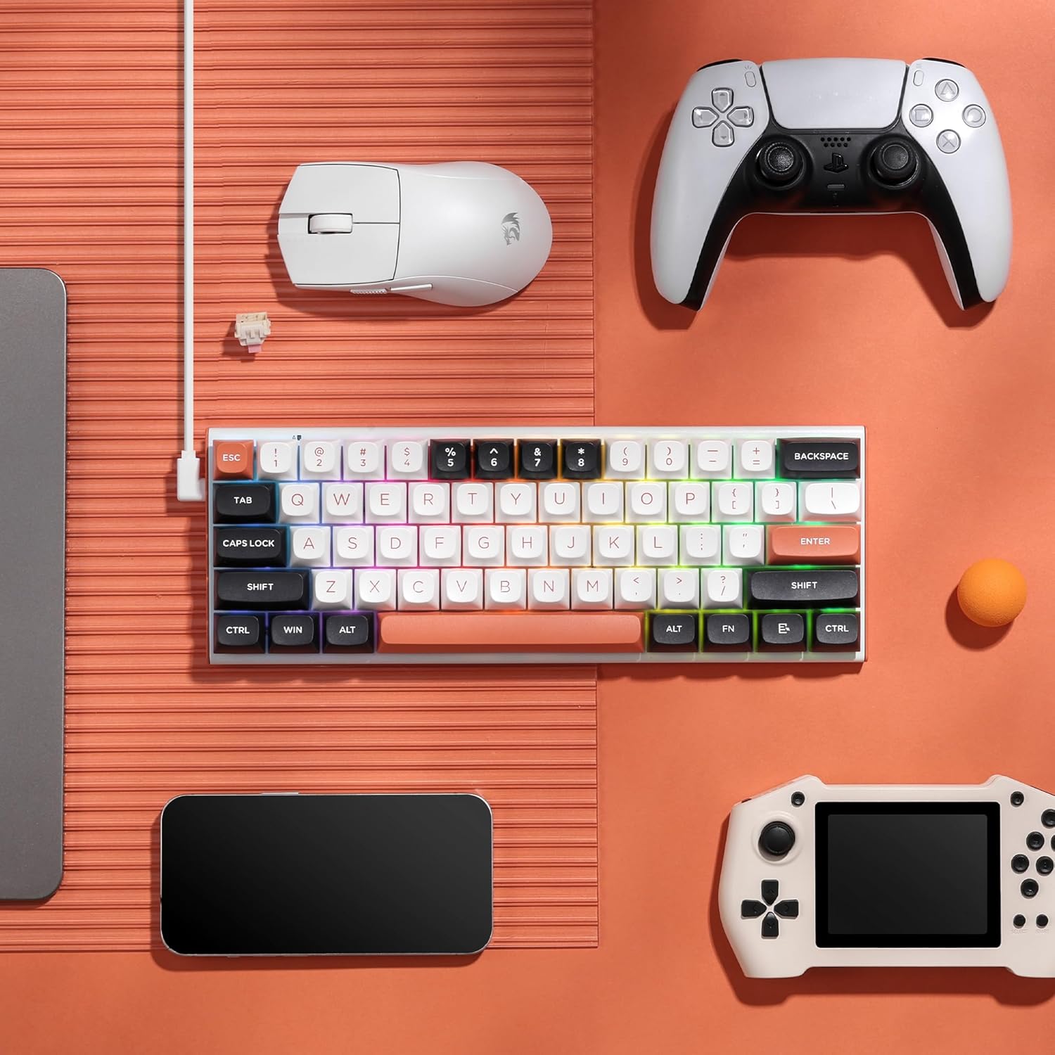 Redragon K683 Rapid Trigger HE Gaming Keyboard, 60% 61 Keys Wired Mechanical Keyboard w/Hyper-Fast Actuation, Dedicated Hall Effect Magnetic Switch, Actuation Point Adjustable, 8K Hz Polling Rate
