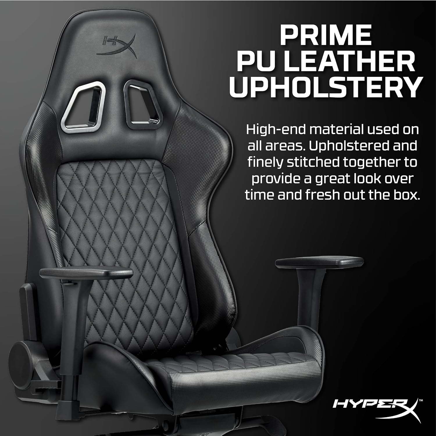 Nordic Game Supply HyperX Blast Gaming Chair - Ergonomic Gaming Chair, Leather Upholstery Video Chair - Red Black PC Racing Tilt Gaslift Foam Armrests Office Secret Hyper X Chair Lab - N=Black