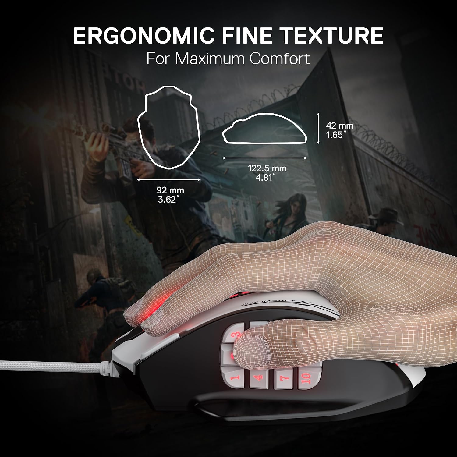 Redragon M908 Wired RGB MMO Gaming Mouse 24000 DPI Remapping Keys | Stable Lag-Free Connection, Redefine Keybinding Macro, Vibing Backlight, Ergonomic Grip Body Comfort