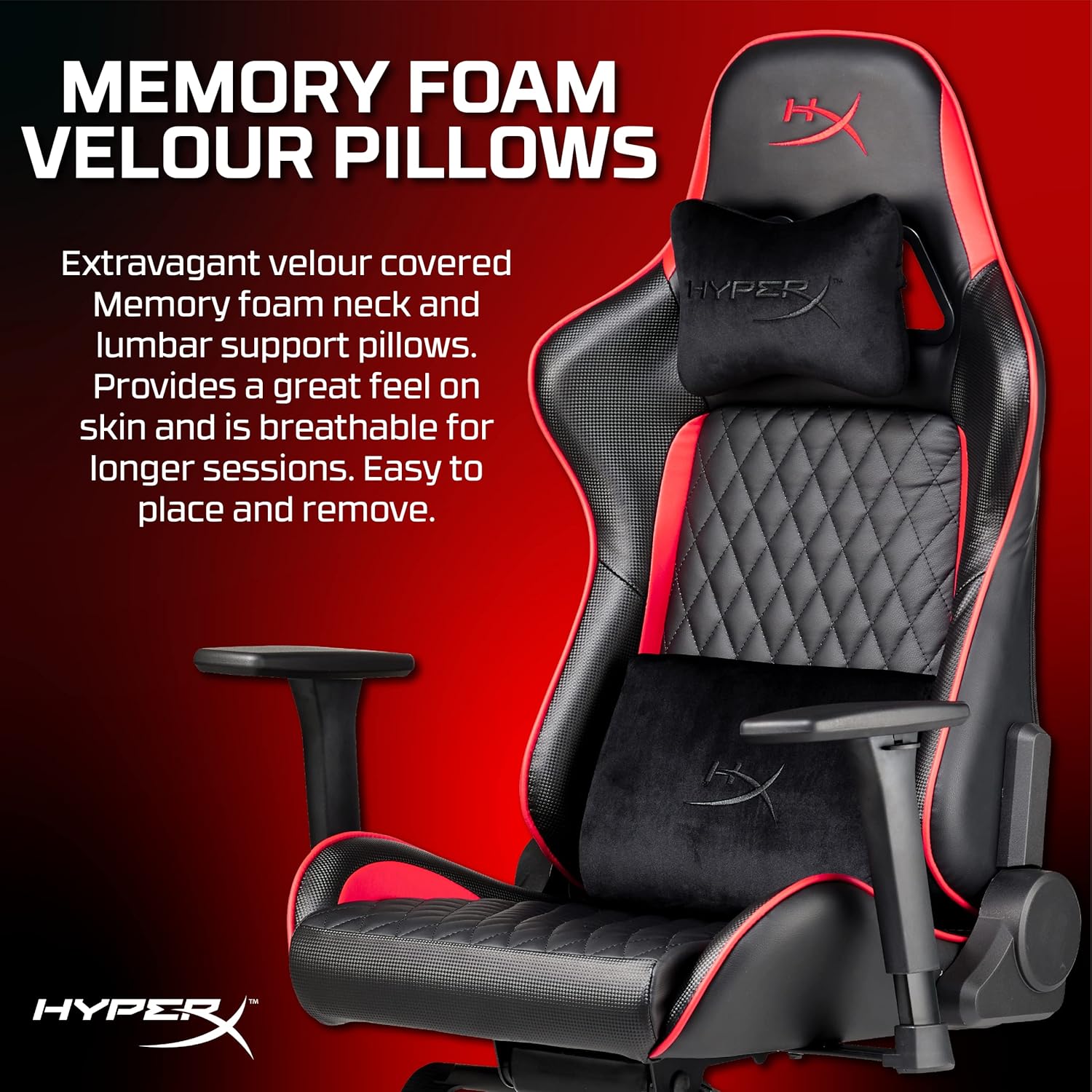 Nordic Game Supply HyperX Blast Gaming Chair - Ergonomic Gaming Chair, Leather Upholstery Video Chair - Red Black PC Racing Tilt Gaslift Foam Armrests Office Secret Hyper X Chair Lab