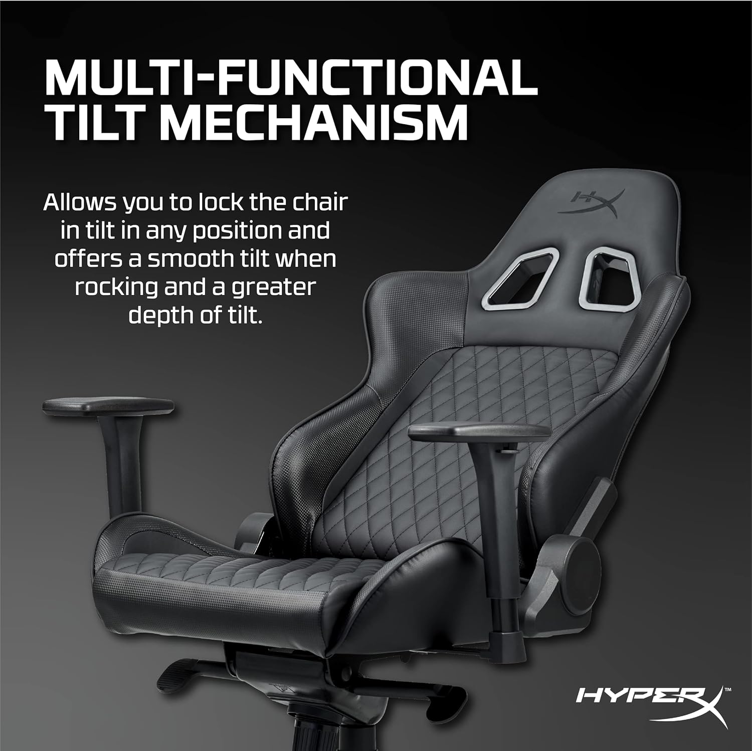 Nordic Game Supply HyperX Blast Gaming Chair - Ergonomic Gaming Chair, Leather Upholstery Video Chair - Red Black PC Racing Tilt Gaslift Foam Armrests Office Secret Hyper X Chair Lab - N=Black