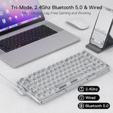 Redragon K649 PRO 78% Wireless Gasket RGB Gaming Keyboard, 3-Modes 82 Keys Full-Transparent Mechanical Keyboard w/Hot-Swap Socket, Noise Dampening Layer x 5, Translucent Custom Switch