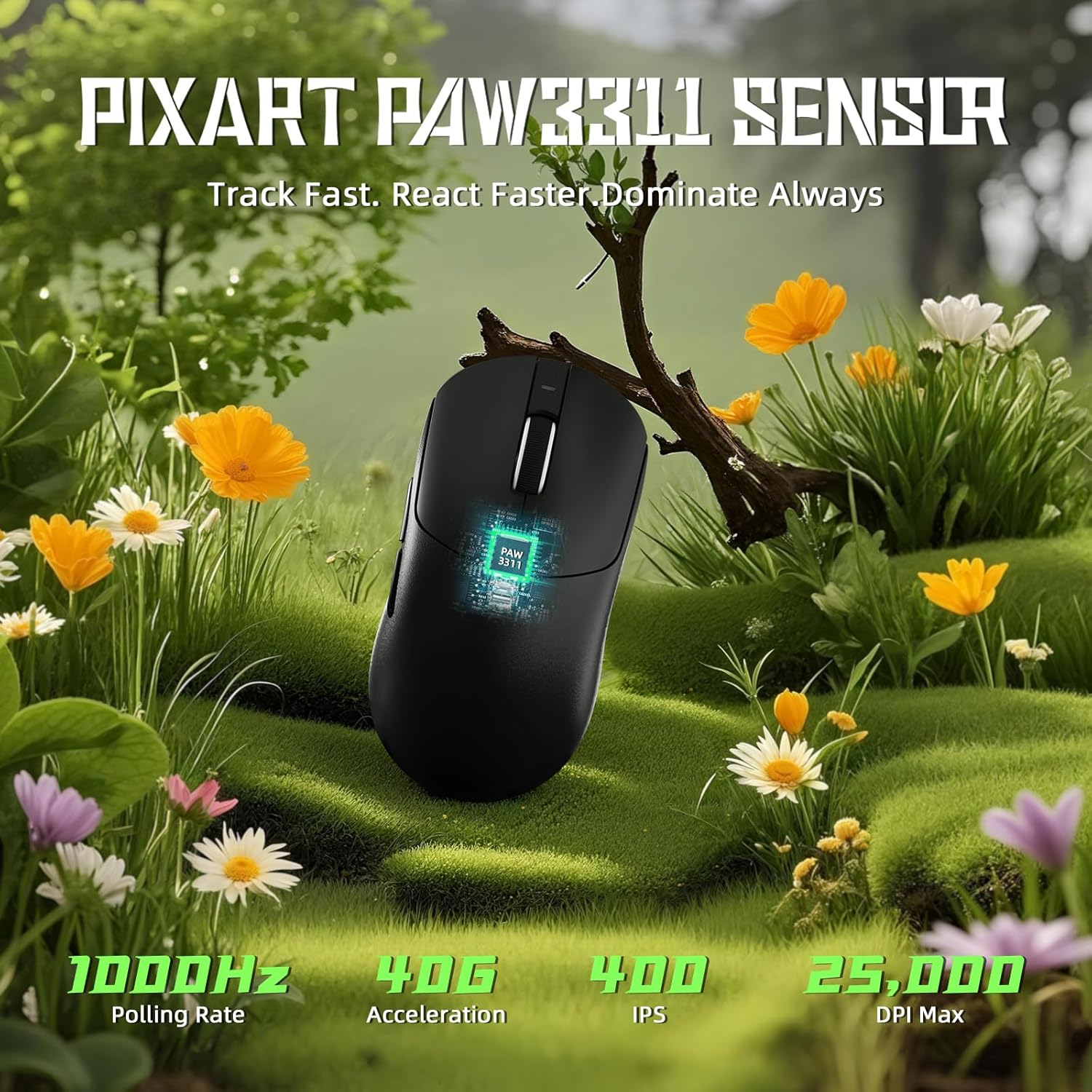 ATTACK SHARK X8 SE Wireless Gaming Mouse,55g Ultra-Lightweight Wired/BT/2.4GHz Wireless Programmable Mouse,1K Polling Rate,PixArt PAW3311 Gaming Sensor,25000 DPI,Gamer Mice for PC/Win/Mac (Black)