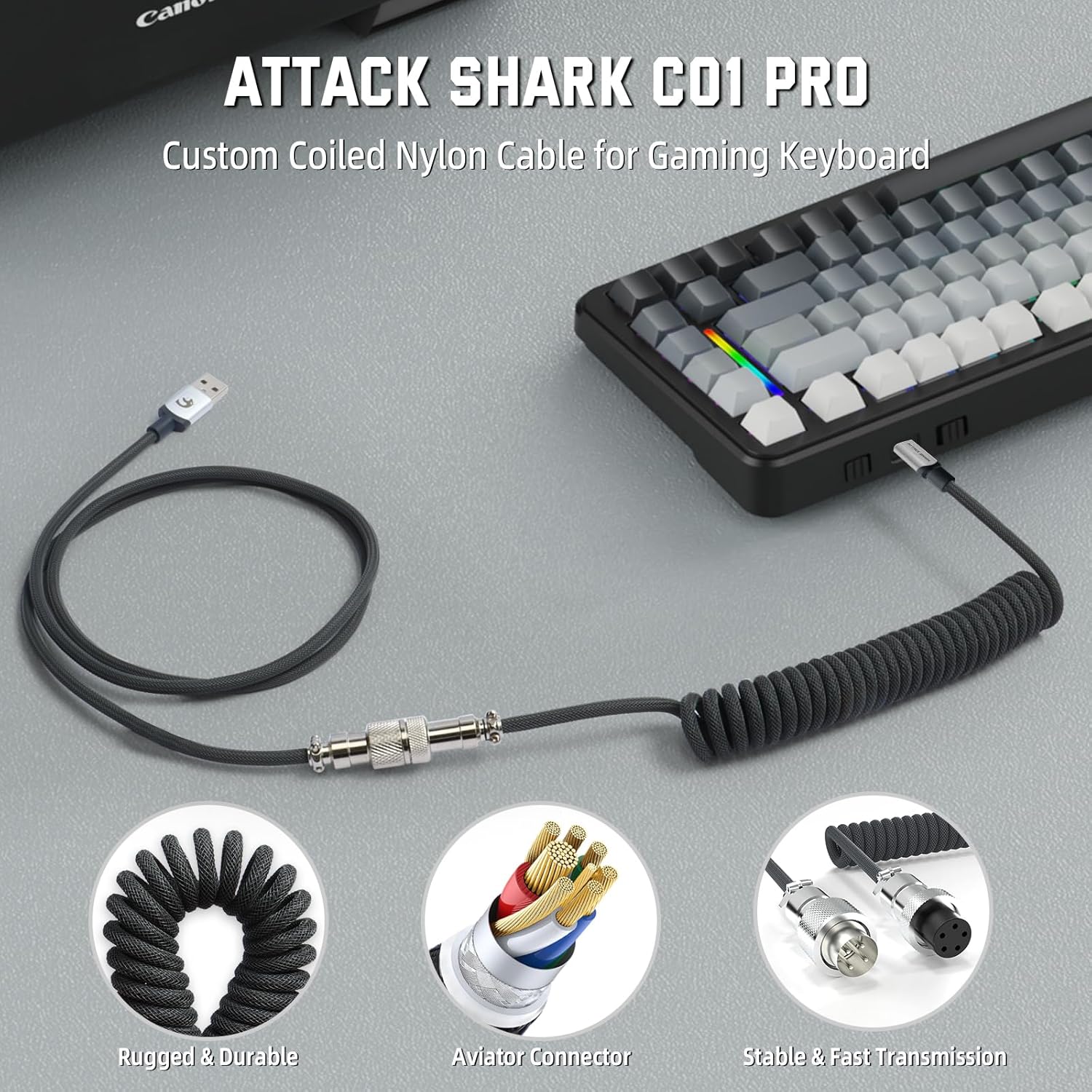 ATTACK SHARK M86 Wireless Mechanical Keyboard, 75% Layout Gasket Custom Structure,Hot Swappable,RGB Backlit,Pre-lubed Switches,Side Printed PBT Keycaps,Tri-Mode BT5.0/2.4GHz/USB-C Keyboard for Win/Mac