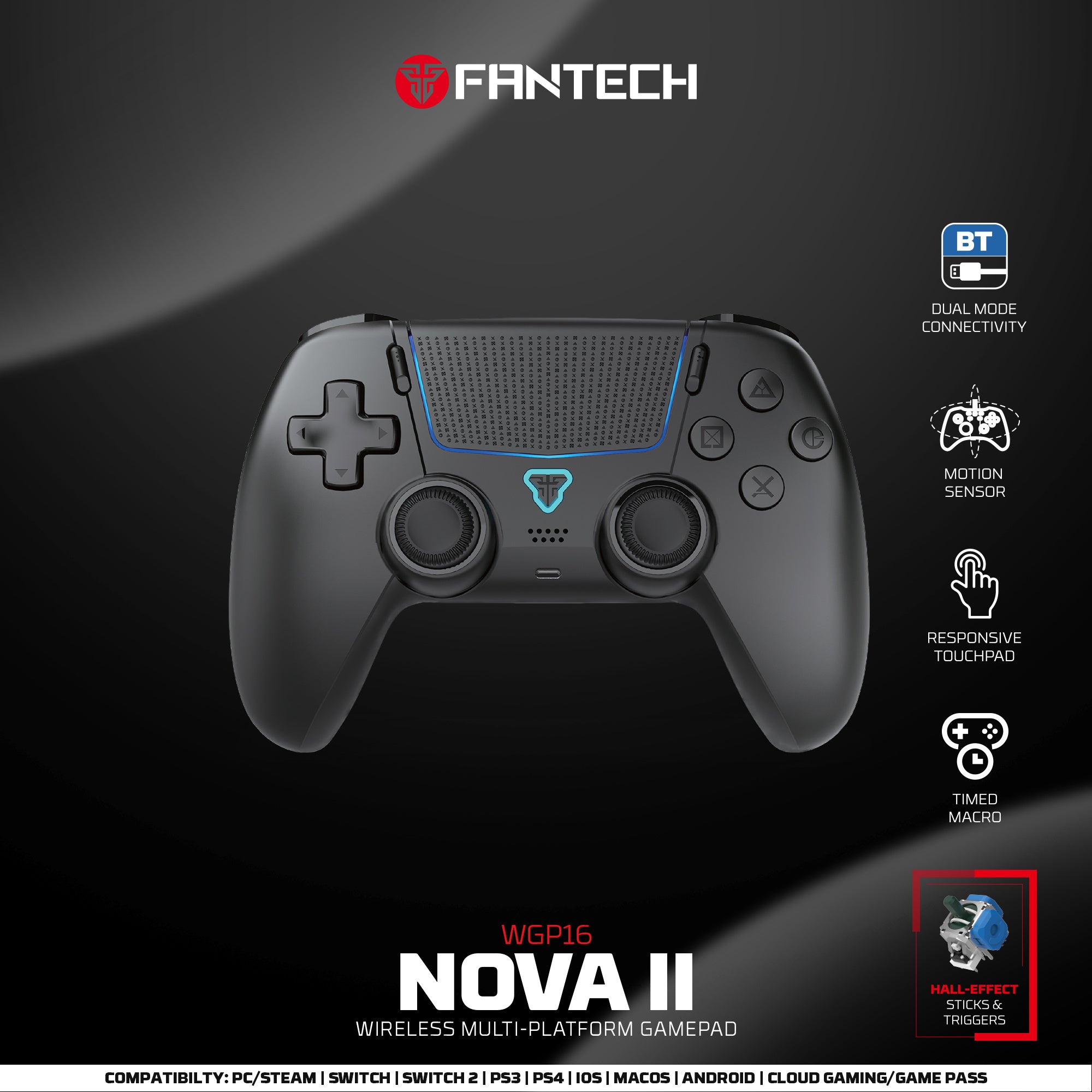 FANTECH WGP16 NOVA II Wireless GAMEPAD - Black