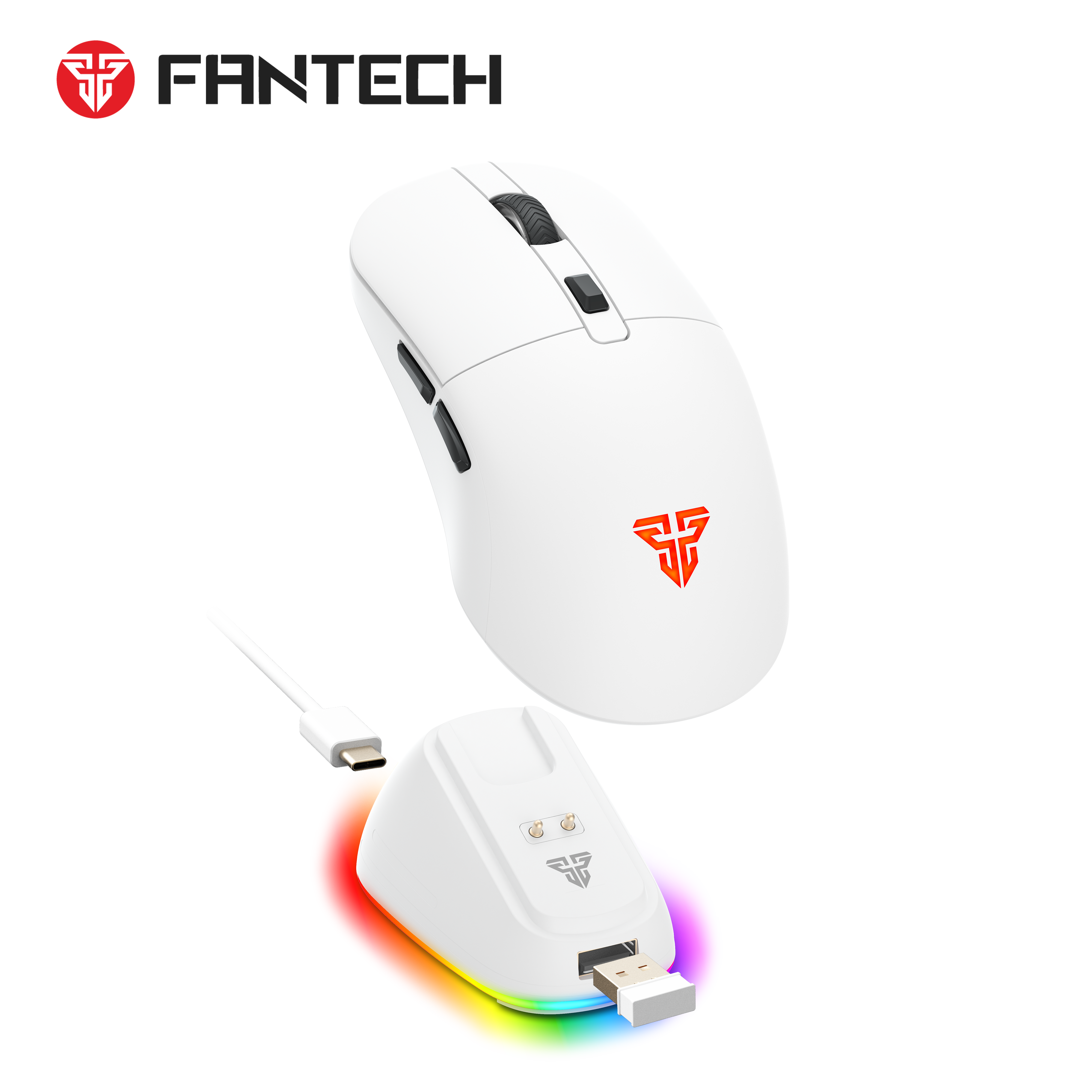 FANTECH WG9RD Wireless Gaming Mouse with Charging Magnetic Base Three Mode 12000DPI Customized E-sports Gamer Mouse