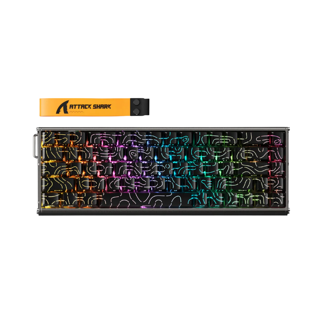 ATTACK SHARK X68MAX HE Wired Rapid Trigger Mechanical Creamy TKL RGB Gaming Keyboard with Full Aluminum CNC,8K Polling,0.005mm Accuracy,Hall Effect Magnetic Switch,NKRO,Driver for PC(Black Contour)