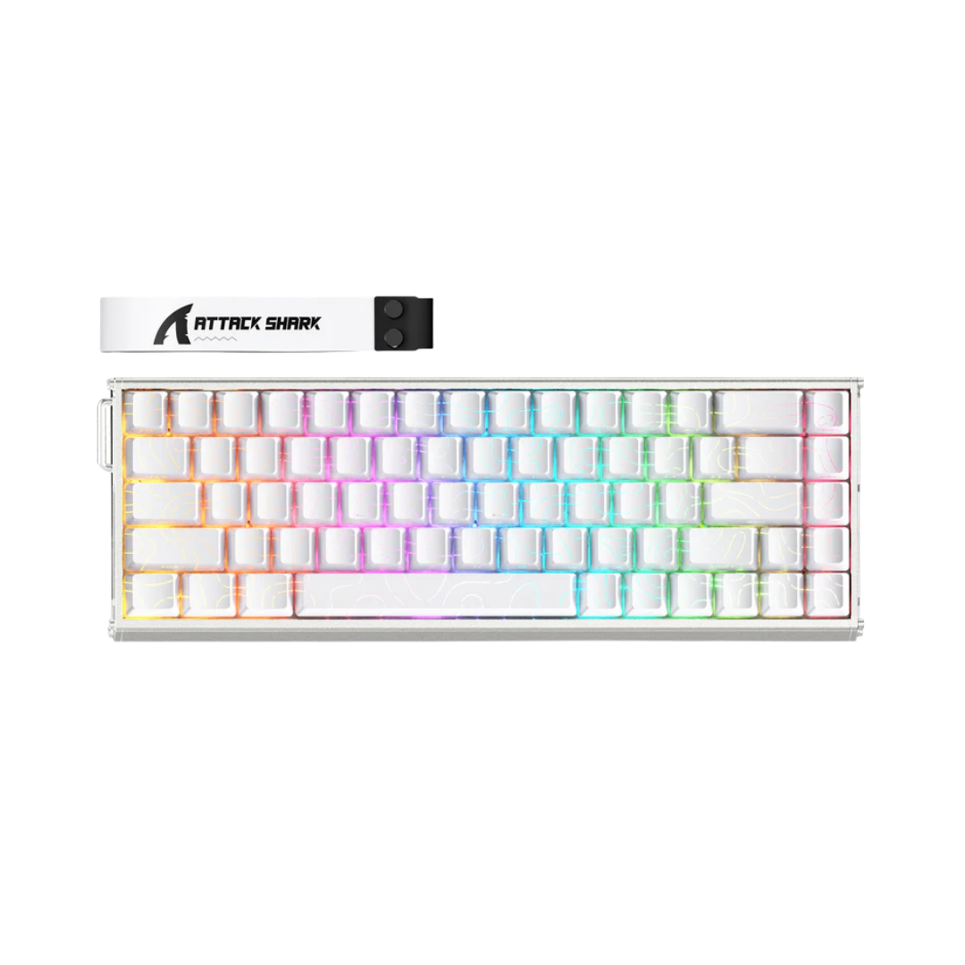 ATTACK SHARK X68MAX HE Wired Rapid Trigger Mechanical Creamy TKL RGB Gaming Keyboard with Full Aluminum CNC,8K Polling,0.005mm Accuracy,Hall Effect Magnetic Switch,NKRO,Driver for PC(White Contour)
