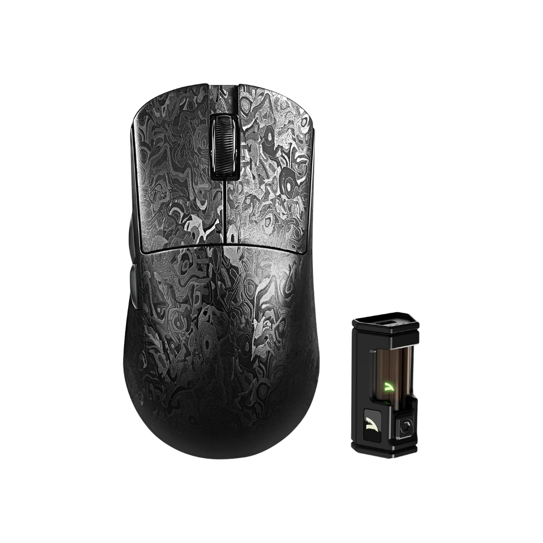 ATTACK SHARK R11 Ultra 8K Carbon Fiber Wireless Gaming Mouse,PAW3950 MAX Sensor,49g Ultra-Lightweight,Nordic 52840 MCU Chip,42000 DPI,Wired/BT/2.4GHz Wirelss Programmable Mouse for PC/Mac(Ink)