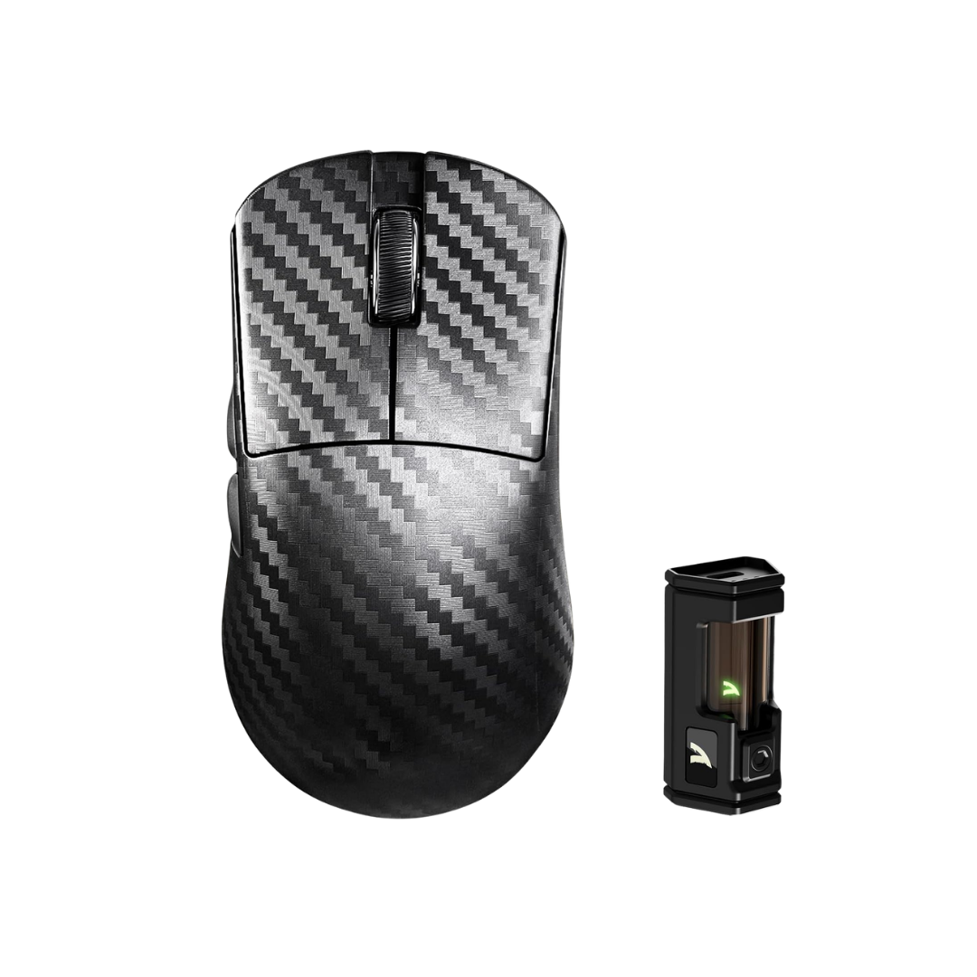 ATTACK SHARK R11 Ultra 8K Carbon Fiber Wireless Gaming Mouse,PAW3950 MAX Sensor,49g Ultra-Lightweight,Nordic 52840 MCU Chip,42000 DPI,Wired/BT/2.4GHz Wirelss Programmable Mouse for PC/Mac(Wave)