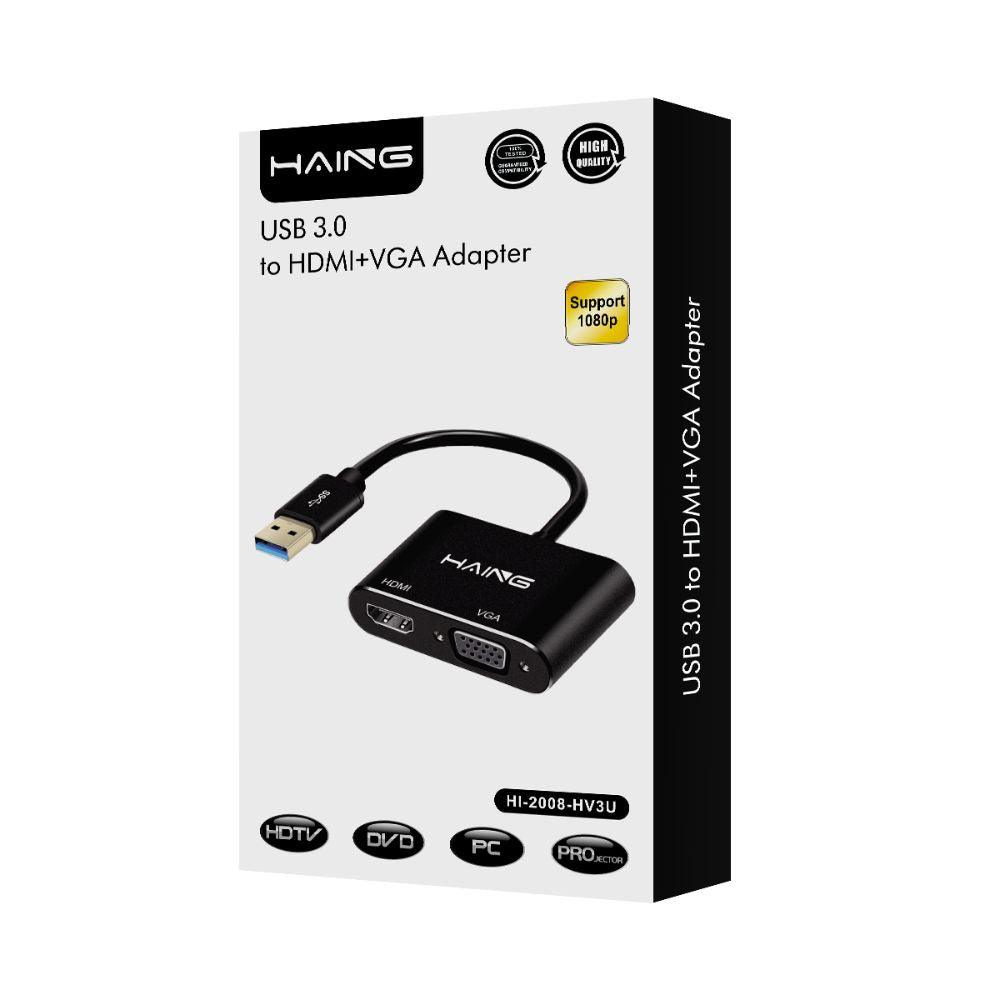 HAING USB 3.0 to HDMI + VGA Adapter HIGH QUALITY Cables & Chargers 15 JOD