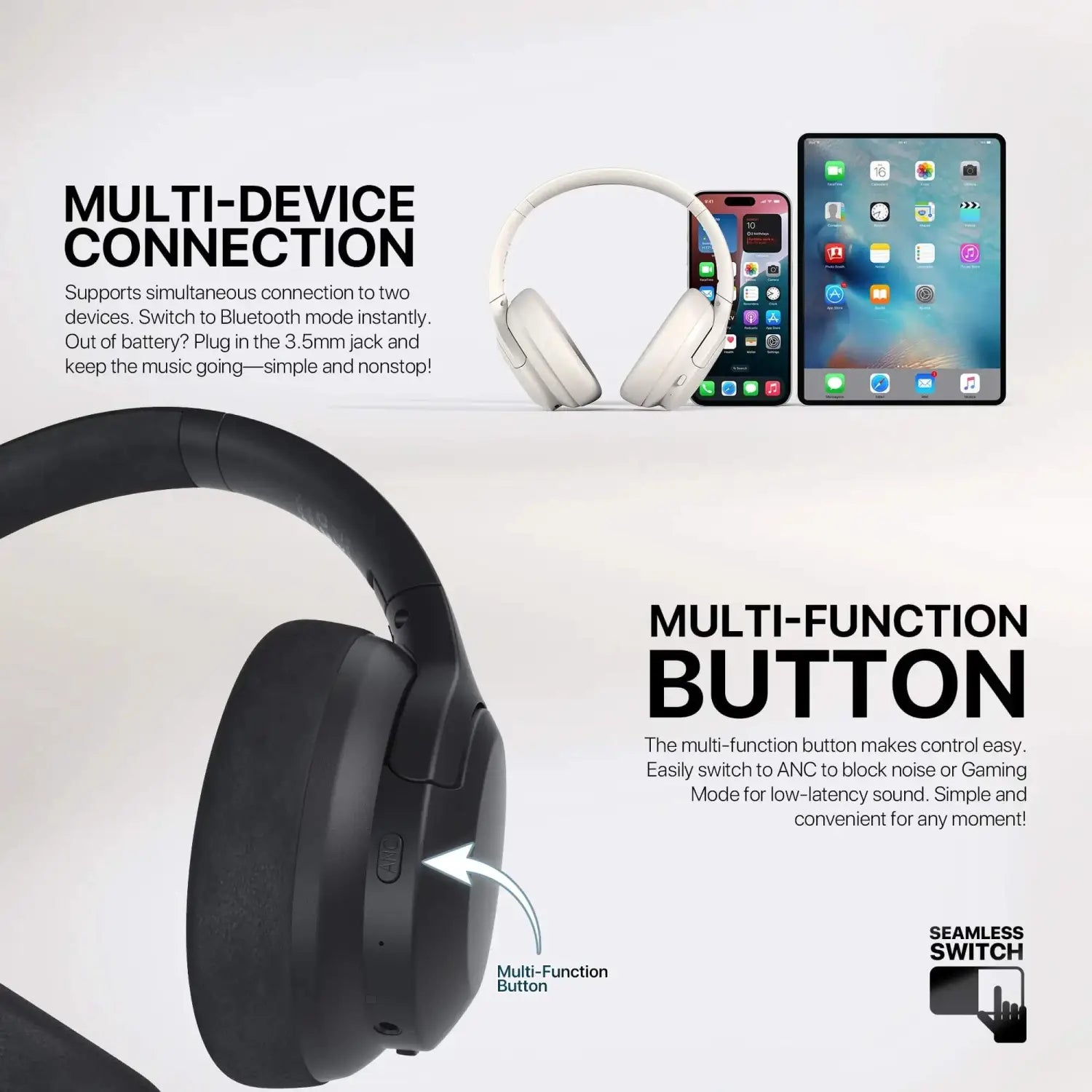 FANTECH WH05A GO VIBE ANC WIRELESS HEADSET