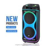 NDR-820 2025 Hot Selling Outdoor Double 8 J.BL DJ Party Box BT Portable Speaker Featuring Colorful Light Microphone