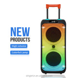 JBR-C802 Professional RGB Super Bass Wireless Trolley Karaoke Speakers FM Radio Loud Party DJ Box Outdoor Active Stereo Speaker