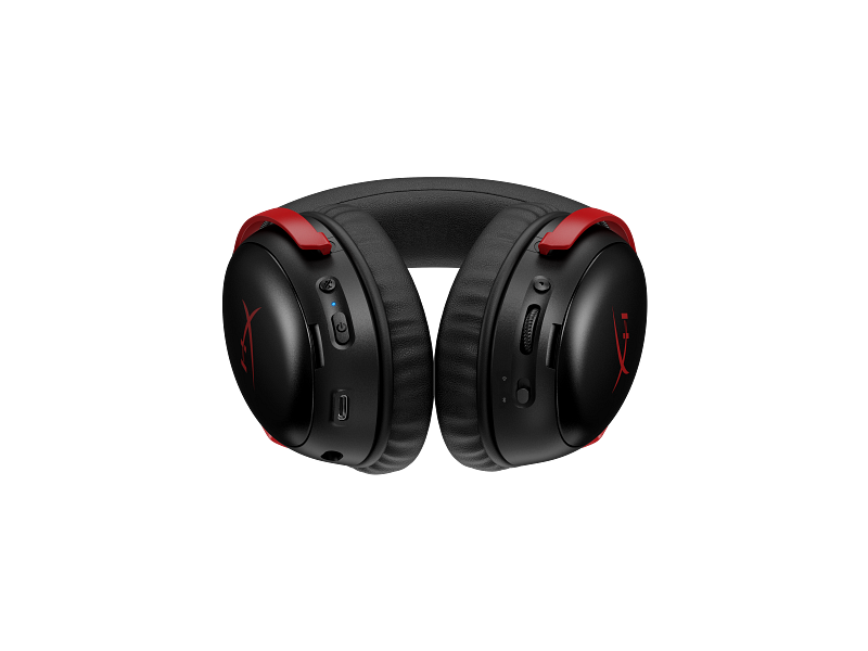 HyperX Cloud III S Wireless Gaming Headset (2.4GHz, Bluetooth), DTS:X Spatial Virtual 3D Surround Sound Spatial Audio3 Battery Life up to 120 Hours 2.4GHz / 200 Hours Bluetooth, Detachable Mic Multi-Platform– Black & Red