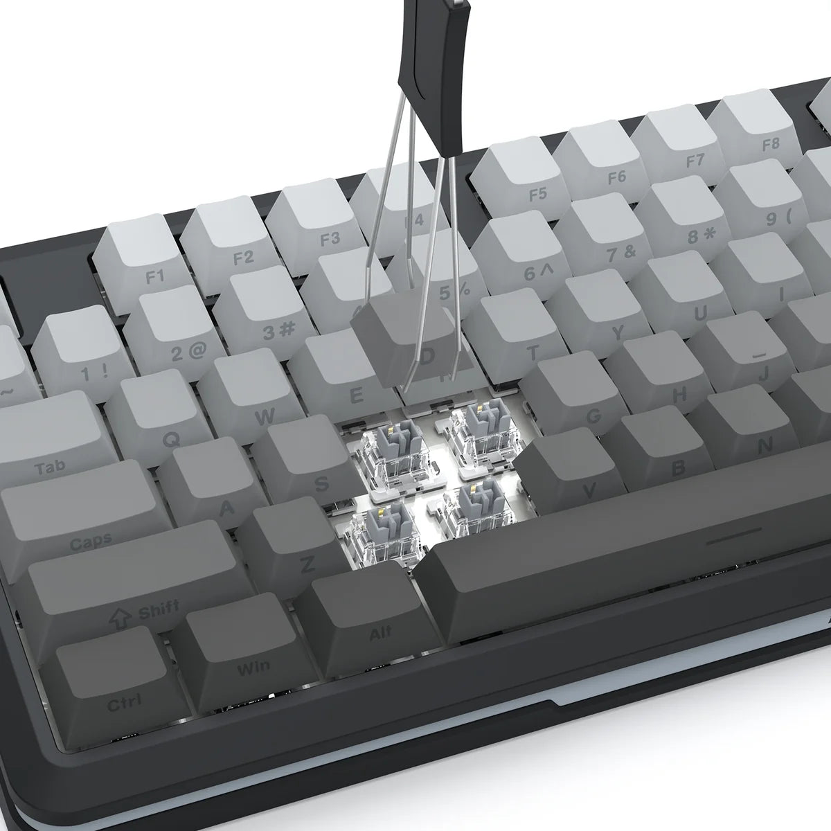Redragon Cyrus Pro K681SP RGB Wireless 75% Hot-Swappable Gasket Mechanical Keyboard with Knob (RPC Linear Switch) (Gradient Grey)