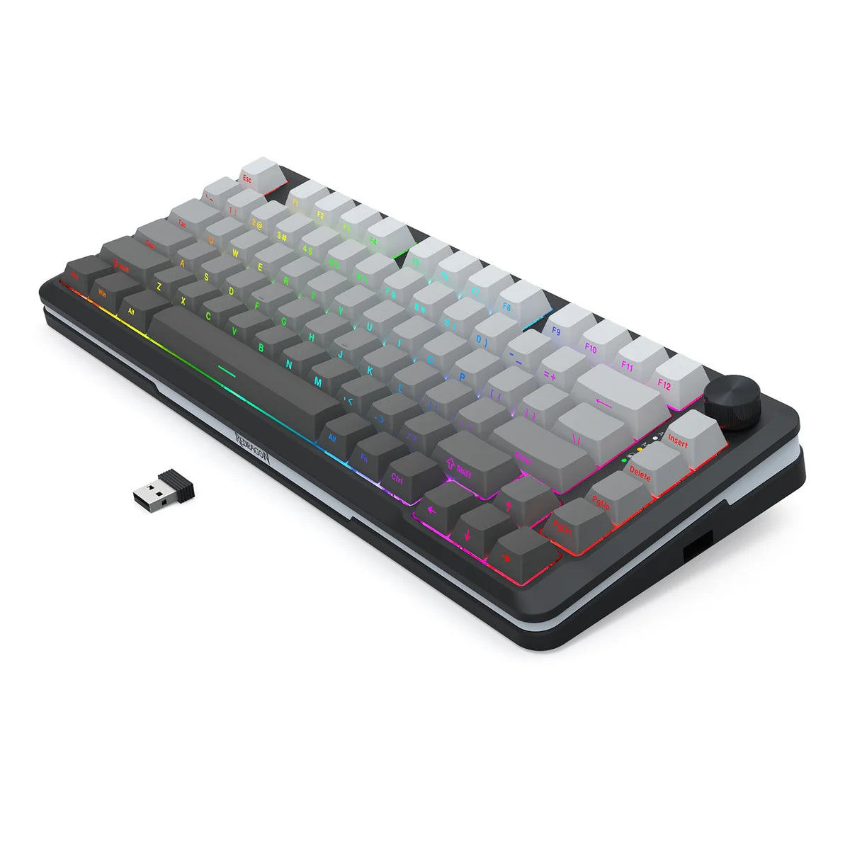 Redragon Cyrus Pro K681SP RGB Wireless 75% Hot-Swappable Gasket Mechanical Keyboard with Knob (RPC Linear Switch) (Gradient Grey)