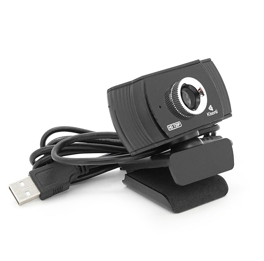 Kisonli HD-723 High Definition Rotatable HD Webcams Computer 720P Webcam with Dual Microphone for PC Laptop