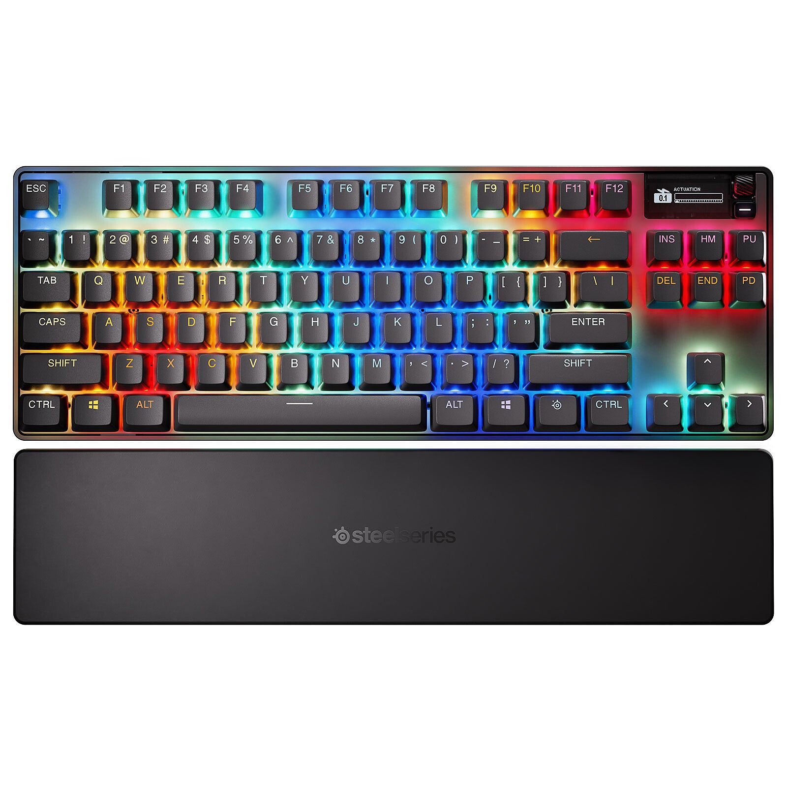 SteelSeries Apex Pro TKL Wireless HyperMagnetic Gaming Keyboard — Esports Tenkeyless — OLED Screen — Adjustable Actuation — PBT Keycaps — Bluetooth — 2.4GHz — USB-C
