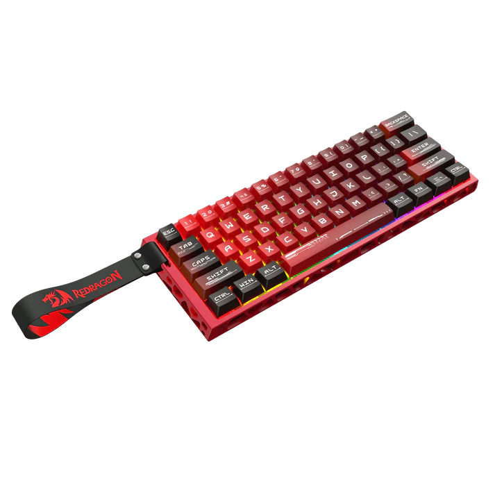لوحة مفاتيح الألعاب Redragon K753 HE Rapid Trigger، لوحة مفاتيح ميكانيكية سلكية 61 مفتاحًا بنسبة 60% مع قاعدة ألومنيوم مجوفة باللون الأحمر الجذاب، ومفاتيح مغناطيسية UltraMag 100% POM فائقة النعومة وسريعة الاستجابة من الجيل التالي
