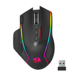 Redragon M915WL Wireless Gaming Mouse, Ergonomic Mouse 16000 DPI with Rapid Fire Key, 9 Macro Buttons, 170-Hour Durable Power Capacity and RGB Backlight Wired/Wireless Mouse for Laptop/Mac/PC
