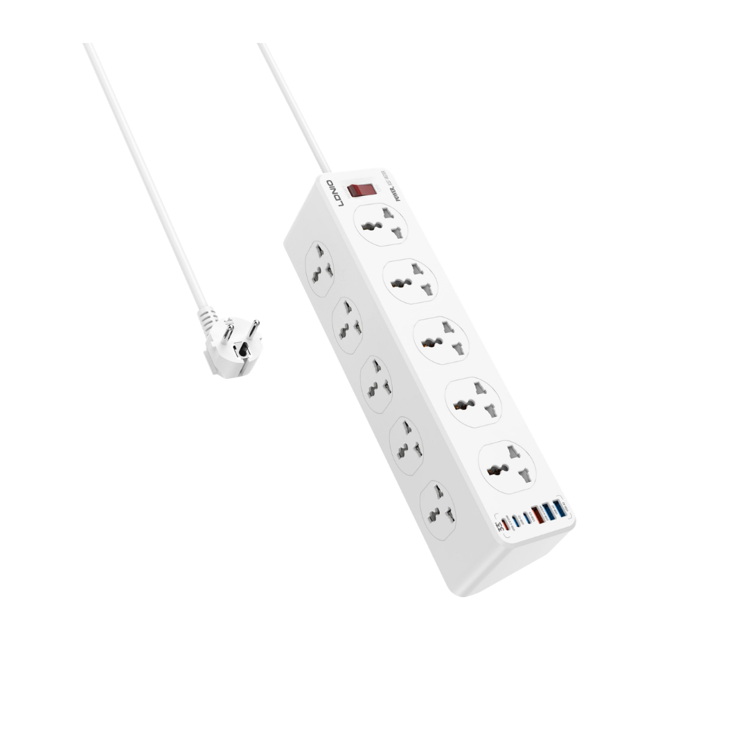 LDNIO SC10610 شاحن USB بقوة 30 وات و6 منافذ