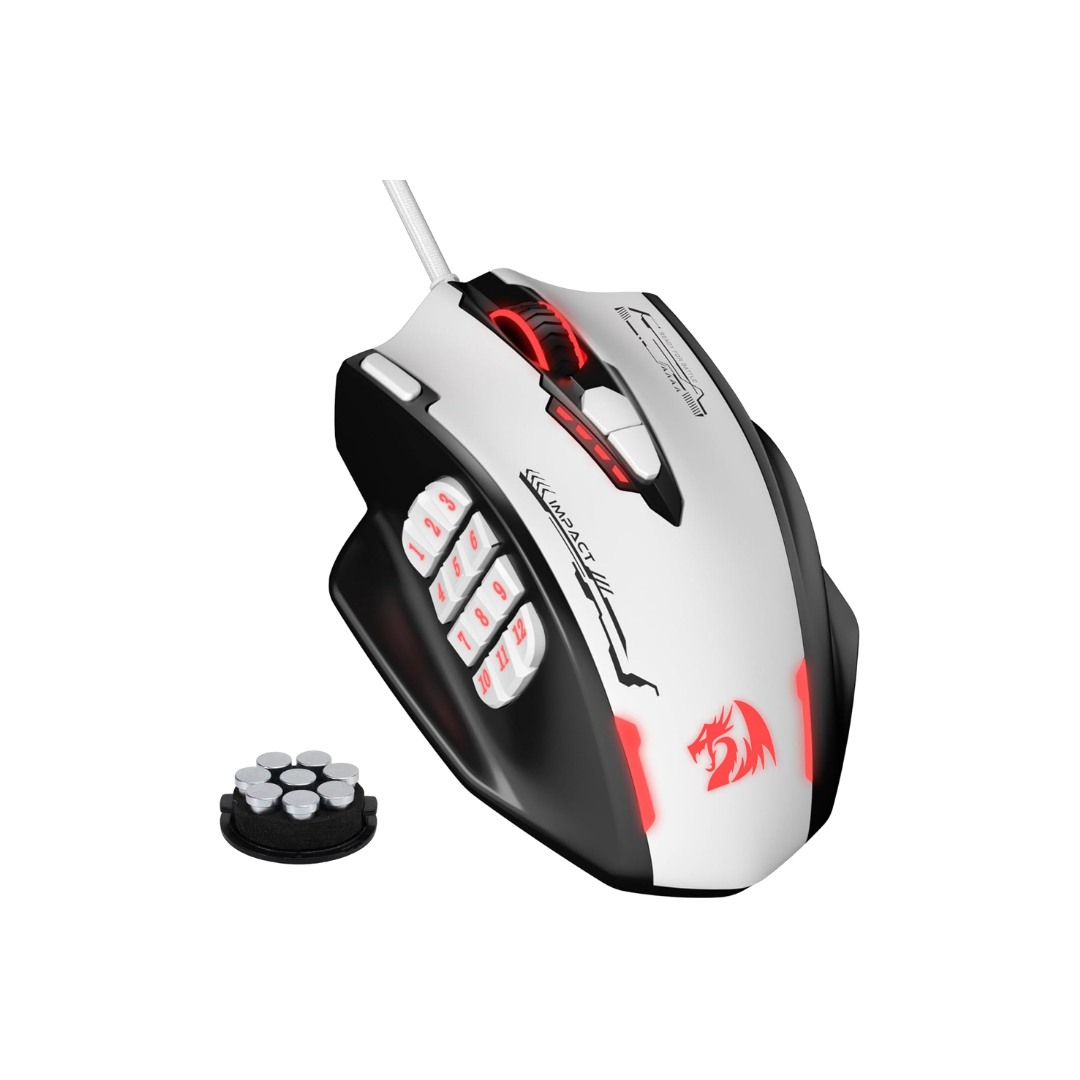 Redragon M908 Wired RGB MMO Gaming Mouse 24000 DPI Remapping Keys | Stable Lag-Free Connection, Redefine Keybinding Macro, Vibing Backlight, Ergonomic Grip Body Comfort