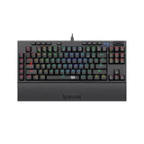 Redragon K588 RGB Backlit Mechanical Gaming Keyboard with Programmable Keys Macro Recording Blue Switches Compact Tenkeyless Design with Detachable Palm Rest & USB-C USB for Windows PC