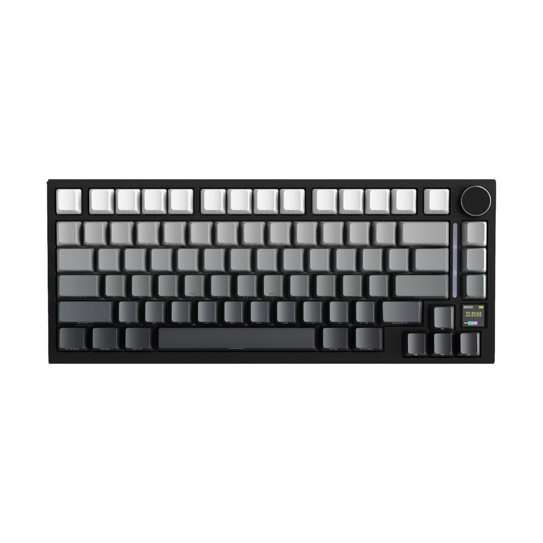 ATTACK SHARK X820 Ultra 75% Wireless Gaming Mechanical Keyboard Hot-Swappable Gasket Mount RGB Backlit BT/2.4G/Wired Custom Keyboard with Smart TFT Display&Knob QMK Driver-Moonlit Night&Gift Switch
