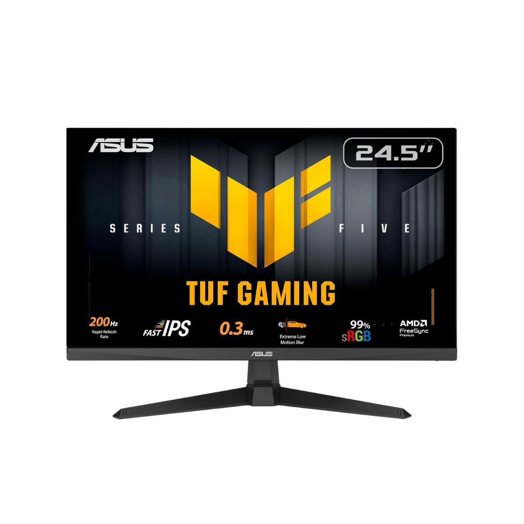 ASUS TUF Gaming VG259Q5A Gaming Monitor: 24.5-inch, Full HD(1920x1080), 200Hz, Fast IPS, ELMB, 0.3ms GTG (min.), Stereo speaker, DisplayWidget Center - Black