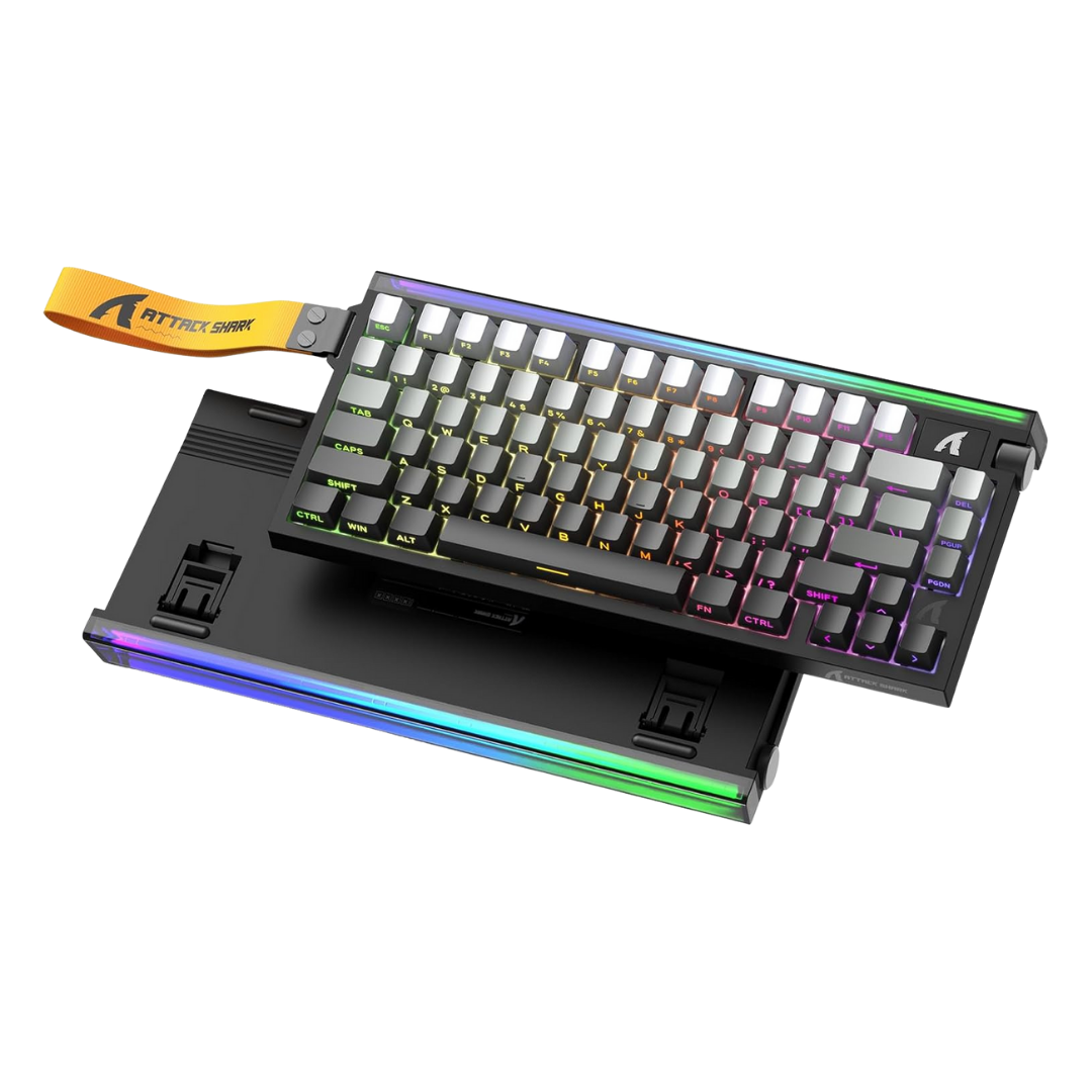 ATTACK SHARK R85HE Wired 75% Hall Effect Rapid Trigger Mechanical RGB Gaming Keyboard with 8K Polling,0.05mm RT Accuracy,0.08MS Latency,Magnetic Switch,5 Layer Sound Damped,Driver for PC(Moonlight)